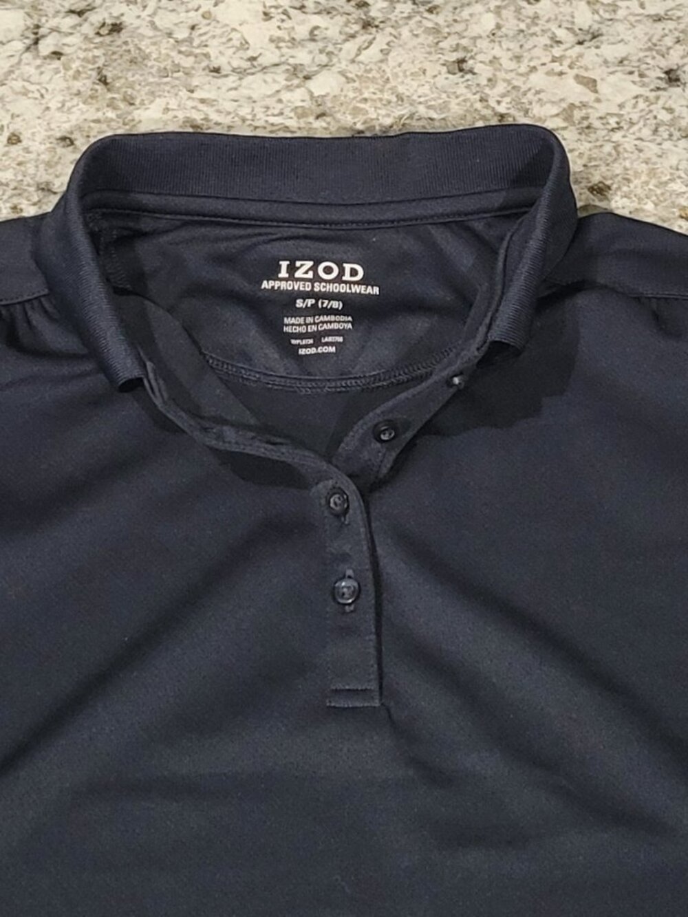 IZOD Girls Size S (7/8) Navy Blue Polo Shirt – School Uniform - Picture 3 of 3